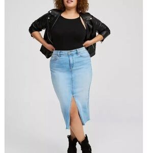 Torrid Light Blue Denim Midi Skirt